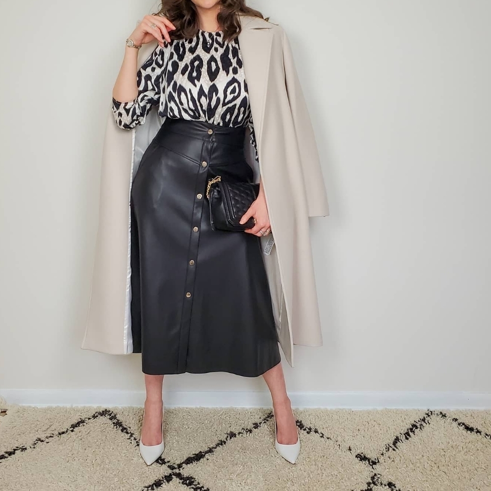 Zara faux leather skirt